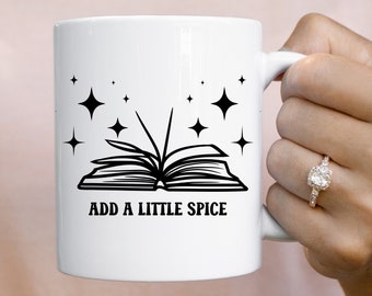 Book Mug Add a Little Spice Spicy Book Lover Gifts Bookish Mug Bibliophile Librarian Gifts Girl Who Loves Books Booktok Book Club