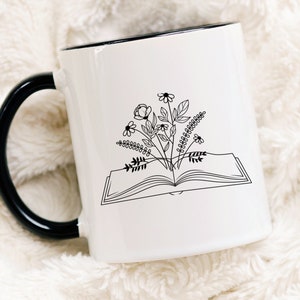 Open Book Accent Handle Mug Book Mug Bookish Mug Book Lover Gift Reading Mug Literature Mug Booktok Bookworm Girl Who Loves Books