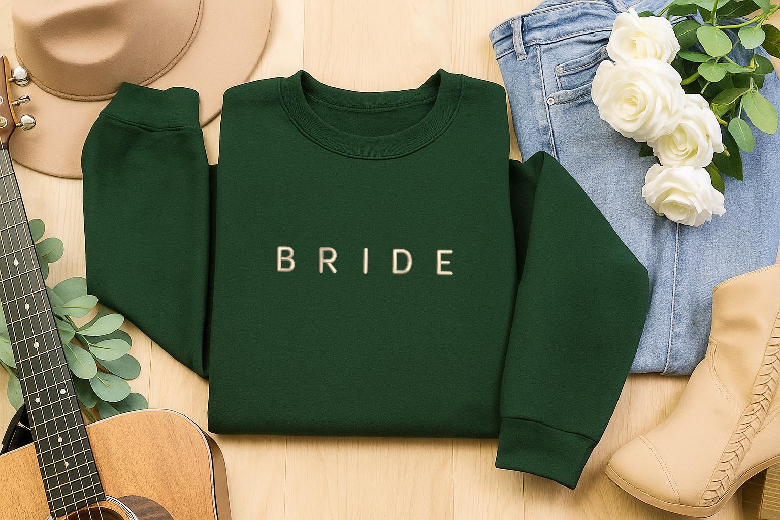 Embroidered Bride Sweatshirt, Bride Crewneck Sweatshirt, Future Mrs Sweatshirt, Gift for Bride to be, Bridal Party Shirt, Engagement Gift
