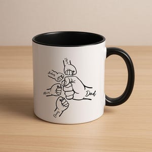 Fist Bump Dad Becher, Benutzerdefinierte Dad Becher, Vatertagsgeschenk, personalisierte Dad Becher, Dad Geburtstagsgeschenk, Dad Becher mit Kindernamen, Dad Geschenk von Kindern