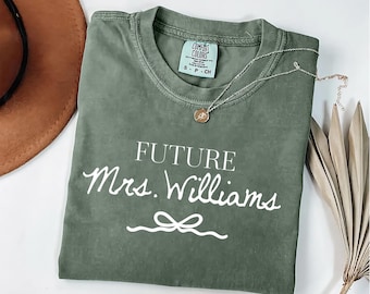 Personalized Comfort Colors® Future Mrs Shirt, Custom Coquette Bride Tee, Engagement T-Shirt, Bachelorette Party Bridal Gift, Bride Shirt