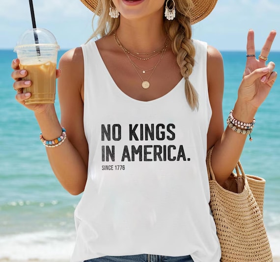 No Kings In America Tank Top, Democracy Top, Fourth of July Top for Womens, Anti Trump Tank Top, Protest Top, FDT Tank Top, Feminism Tank