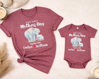 Anpassad Mors Dag-tröja | Matchande outfit för mamma och bebis | Personlig Mors Dag-present | Mamma och jag-tröja | Present till nybliven mamma