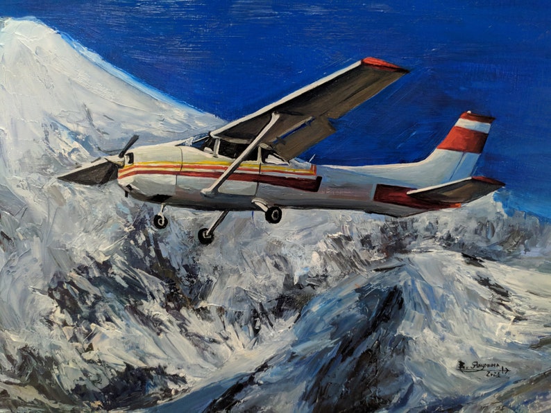 CESSNA Oil Painting.cessna 172 Wall Art.airplane Art.pilot Etsy