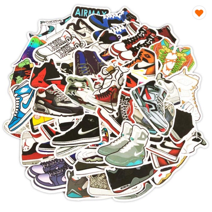 25/35/50 PCS Sneaker Jordan Stickers Waterproof Vinyl Etsy