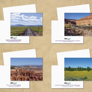 O conjunto de cartões da série Arizona, 4 imagens na série, inclui cartão interno em branco com envelope. Personalização disponível.