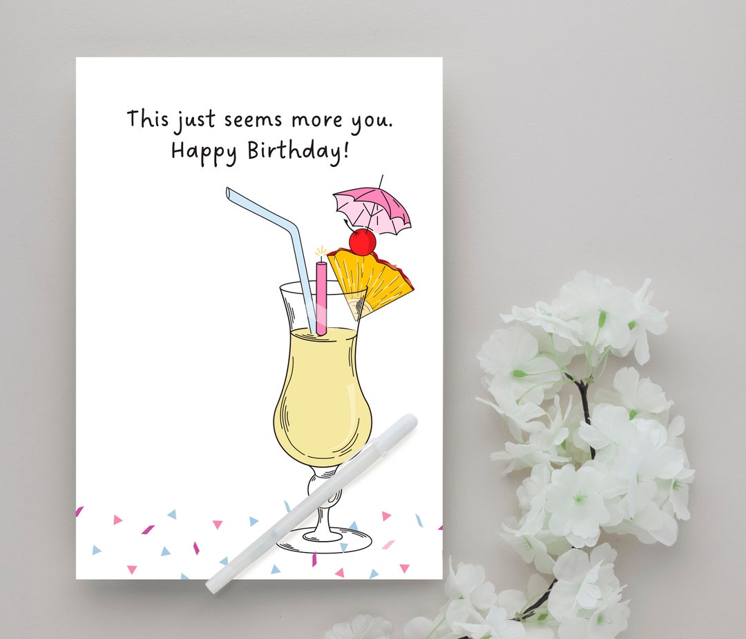 Funny Dog Birthday Card - Painted Artwork Greeting Card Blank Inside With Envelope