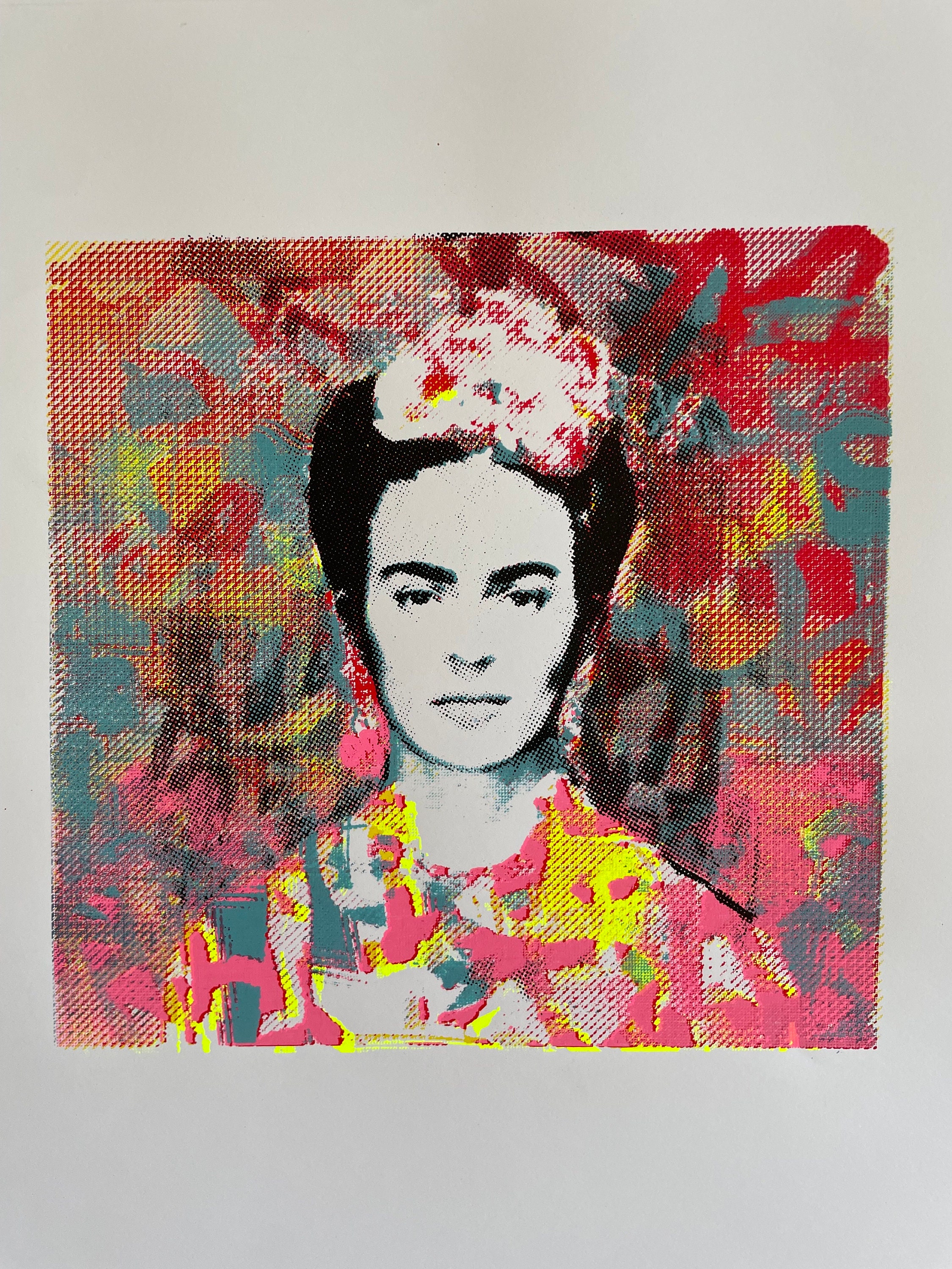 Original-Siebdruck mit Acrylfarbe (nummeriertes Künstlerexemplar 1/2) mit Darstellung von Frida Kahlo
