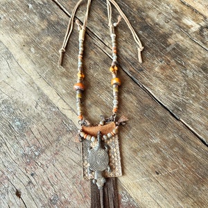 Tribal leather necklace main image 0