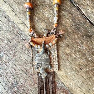 Tribal leather necklace main image 1