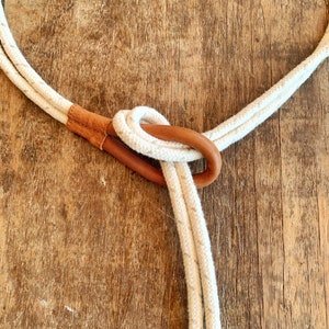 Leather and Cotton & Linen Rope Belt. Boho belt. Perfect gift belt. Women belt. image 4