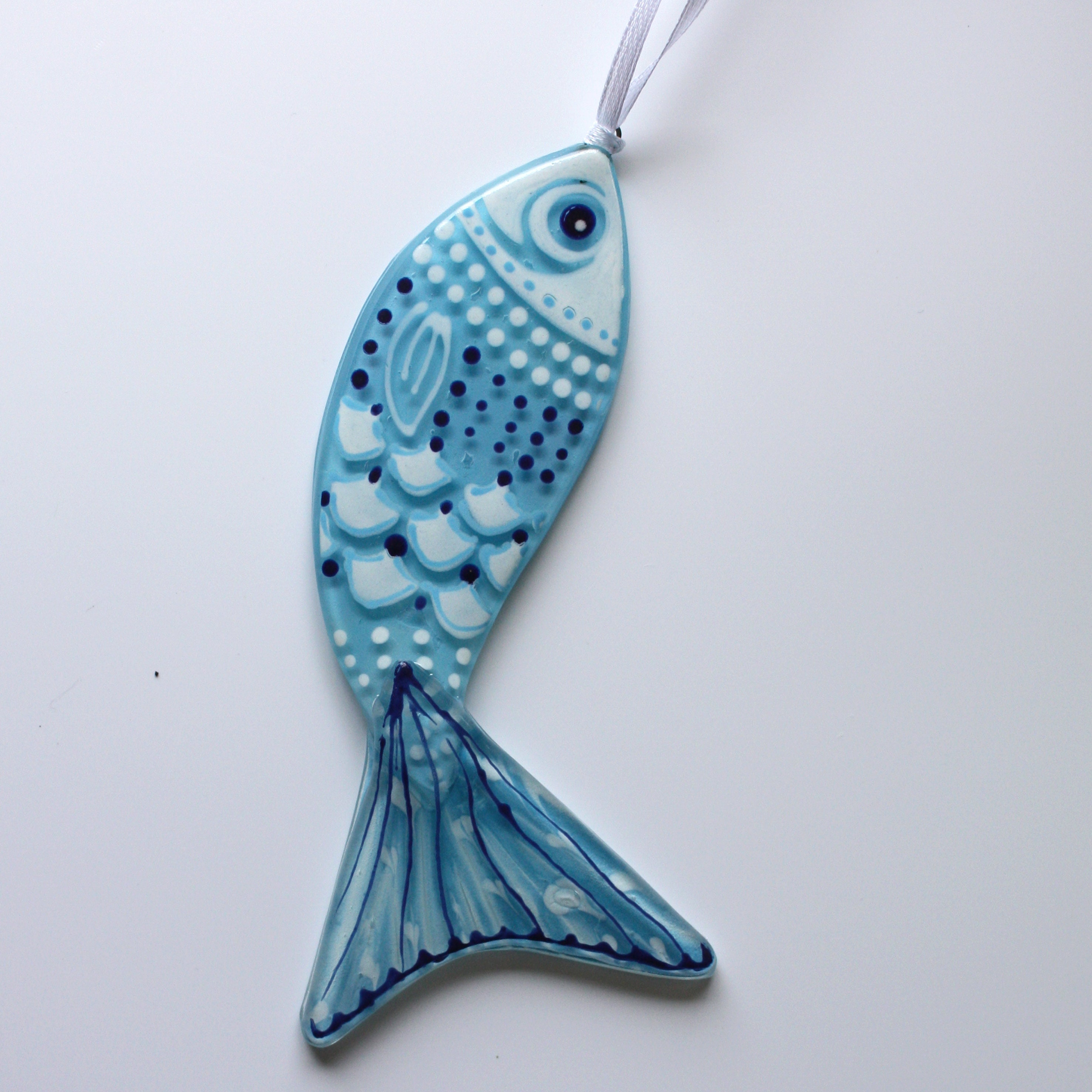Decorative Fused Glass Fish Decoration Hanging Ornament Etsy