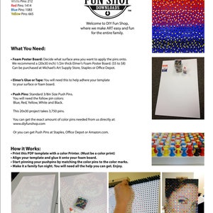 Push Pin Puzzle Rainbow Art DIY. How to Make a Pushpin Art Template Stencil. Family Jigsaw Puzzle Unique Gift For Him. Digital Download. image 7