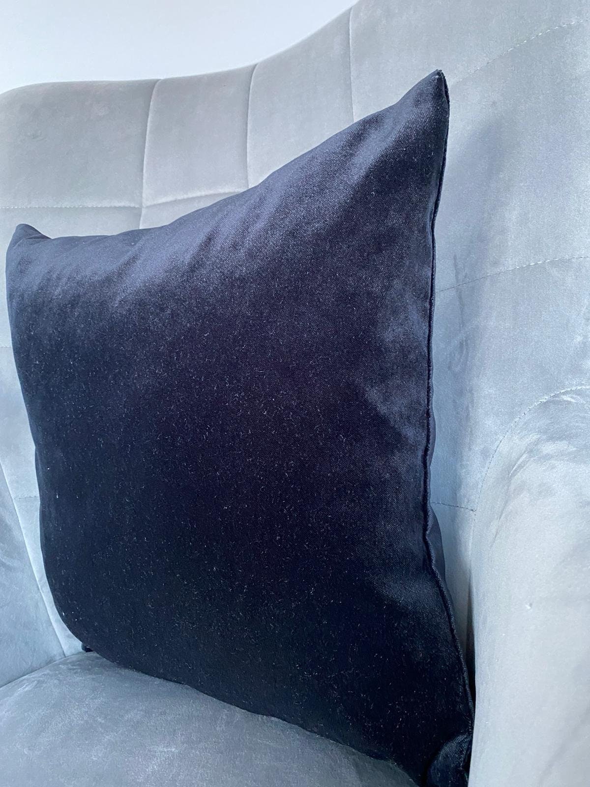 Black Velvet Cushion Cover 18 43cm Decorative Cushion Etsy Sweden