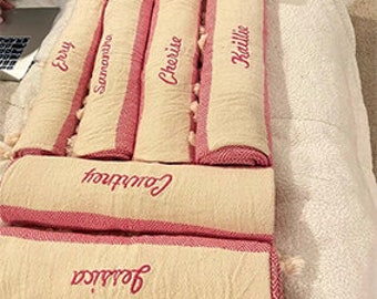Personalized Turkish Beach Towel, 40&#39;&#39;x70&#39;&#39;, Wholesale Towel, Bachelorette Gift, Custom Gift Towel,Wedding Gift,Party Favor,Girls Trip Gifts