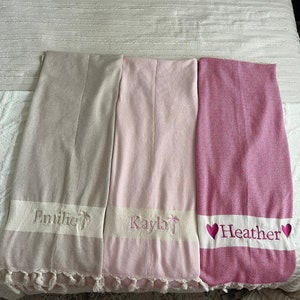 Organic Turkish Towel, Quick Dry Towel, Soft Towel, Thick Towel, Peshtemal Towel, Embroidery, Personalized Gift, Hammam Towel, Vintage Towel