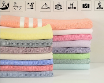 Asciugamano da spiaggia ultra morbido, asciugamano personalizzato per bomboniere turche per addio al nubilato, regalo per damigelle d'onore, asciugamano monogrammato, regalo per viaggio tra ragazze