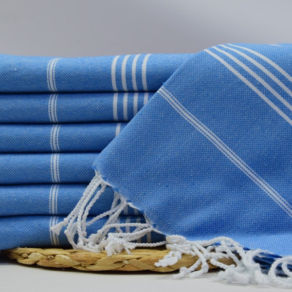 EMBROIDERED Blue Turkish Towel, 70X40" Personalized Monogram Beach Blanket,  CUSTOM Bridesmaid Gift for her, Bachelorette Gift Bulk Towels