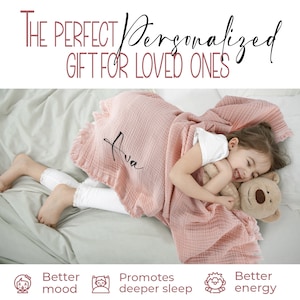 Unique Custom Muslin Baby Blanket - Personalized Baby Quilt - Newborn Shower Gift - Gift Newborn - Baby Blanket with Name - Baby Shower Gift
