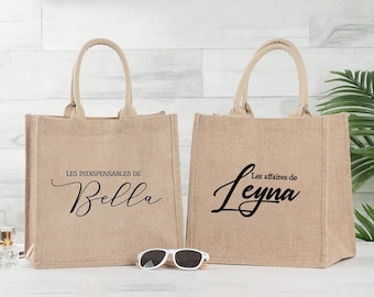 PERSONALIZED Burlap Bag For Bridesmaid, Wedding Tote Bag Gifts for Her, Bachelorette Party Favors Beach Bags, Custom Bridal Party Jute Bags