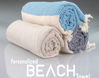 Personalized BeachTowels, EMBROIDERY Monogrammed Custom Towels, Beach Size or Hand Size Towel, Bachelorette Party Gift,Proposal Summer Gifts