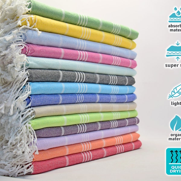 Personalized Turkish Towel, 70x40" EMBROIDERY MONOGRAMMED Home Decor, Custom Gift, Beach Blanket, Digital Printed  Beach