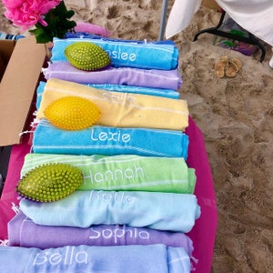 Personalized Beach Towel 70x40&quot; MONOGRAMMED Turkish Towel Personalized Gifts Beach Bridal Party Towel Bachelorette Wedding Custom Gifts