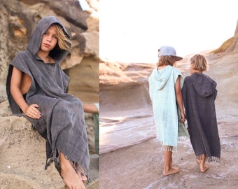 Kids BEACH Poncho, Monogrammed Beach Hoodie, Christmas Gifts for Kids, Personalized Turkish Towel Beach Coverup, Beach Coverup for Children