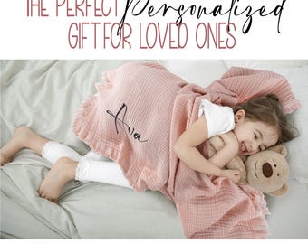 Custom Embroidered Baby Name Blanket,Personalised baby blanket,Baby Announcement,Newborn gift,Unique Baby Gift,Baby Shower Gift