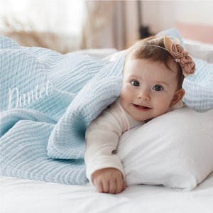 Manta personalizada - Edredón personalizado para bebé - Regalo para recién nacido - Manta con nombre - Regalo para baby shower - Regalo de bautismo
