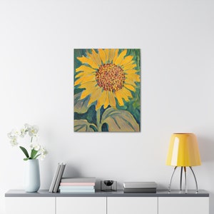 Sunflower Art| Vibrant Sunflower Painting on Gallery Wrapped Canvas | Large Floral Wall Art | Home Decor | Indoor Wall Decor