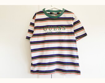guess t shirt herr striped