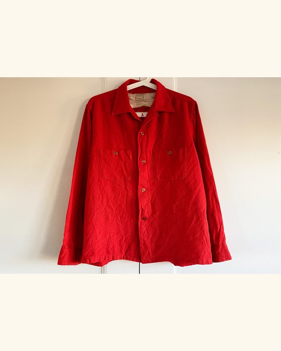 Vintage 50s Sears Roebuck Co Pilgrim Red Shirt