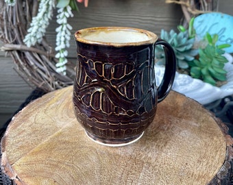 Handmade pottery, Ceramic mug/ teacup, brown mug