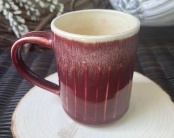 Handmade pottery, ceramic mug, coffee cup, tea cup, red
