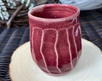 Handmade pottery, ceramic mug, coffee cup, tea cup, red