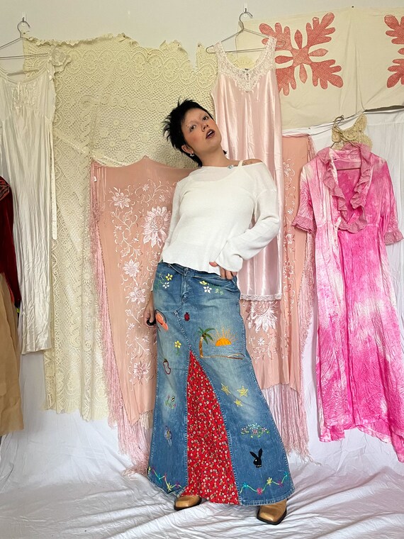 70s embroidered denim Gem