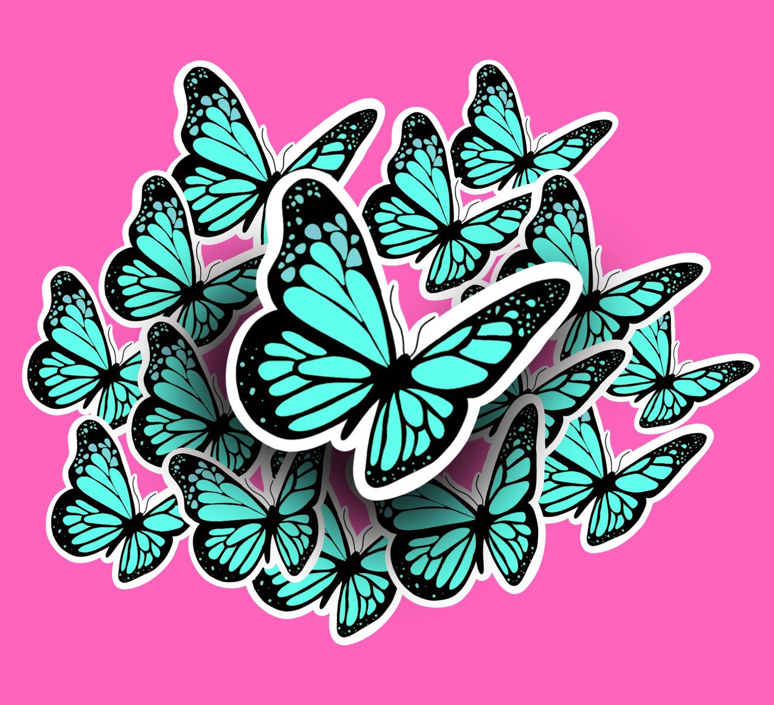 Butterfly Waterproof Stickers Etsy