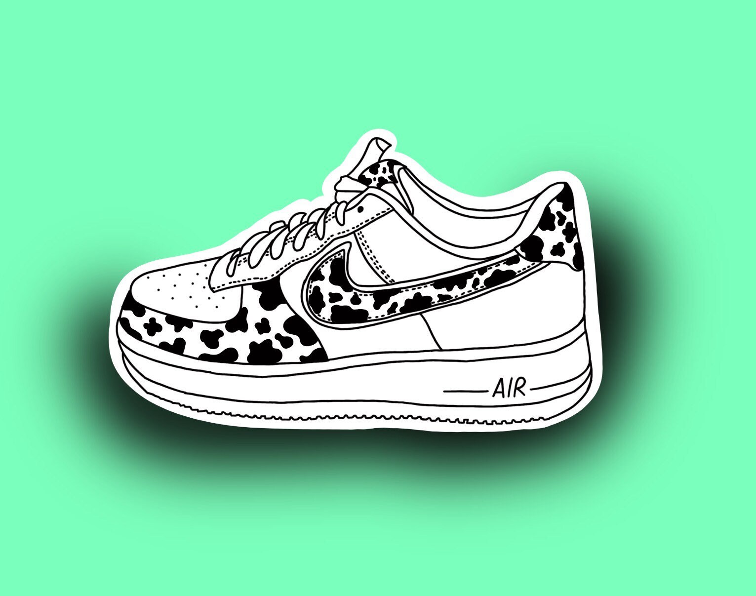 Aesthetic Cow Print Nike Inspired Air Force Ones Waterproof - Etsy Australia