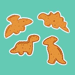 Dinosaur Chicken Nuggets Posters for Sale  Redbubble