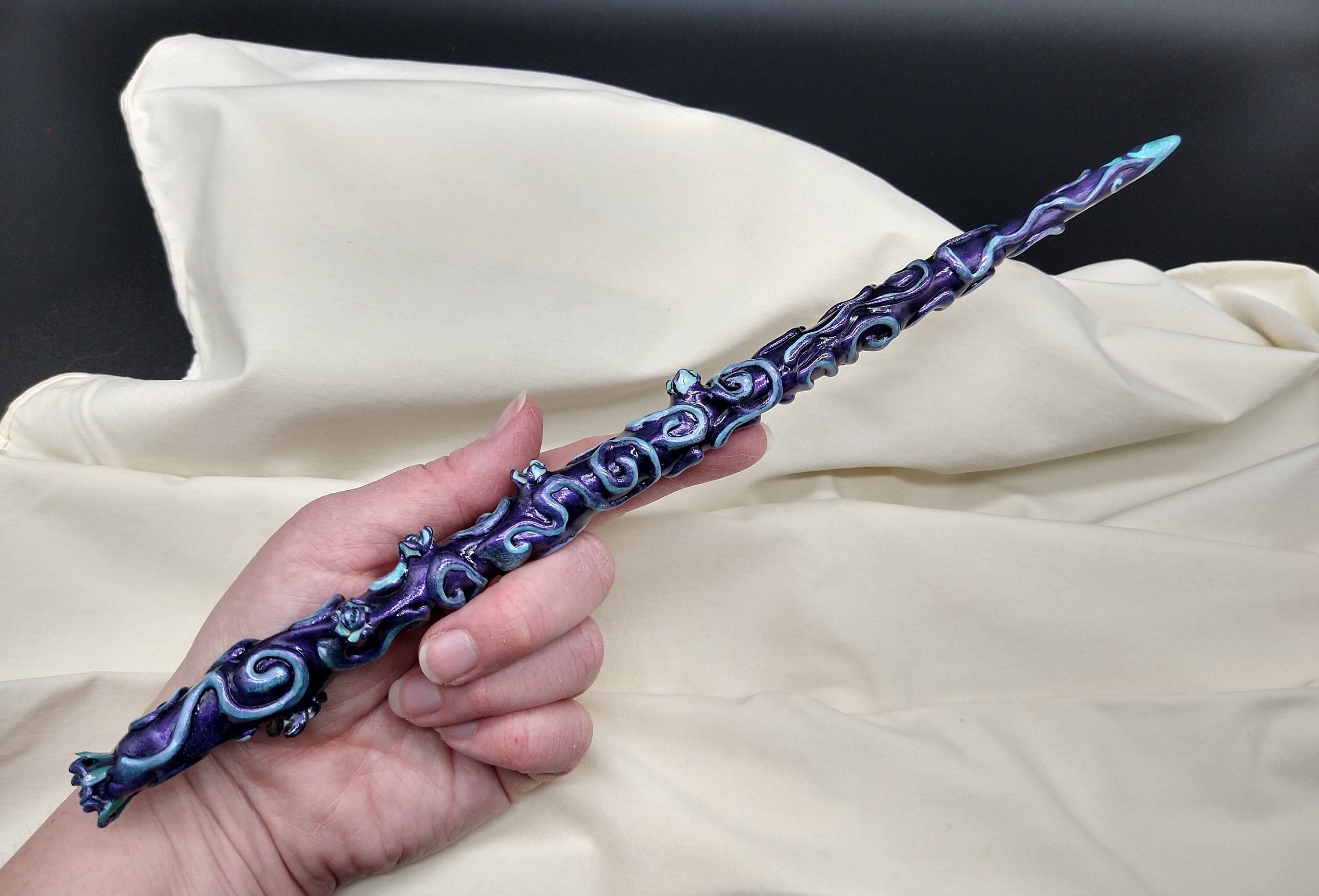 Dark Purple Flower Magic Wand Etsy