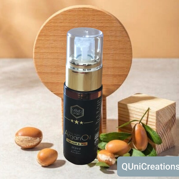 100% pure Moroccan cosmetic Argan Oil, VIRGIN UNREFINED, organic moisturizer, cold-pressed for face, hair, and body, Premium Quality
