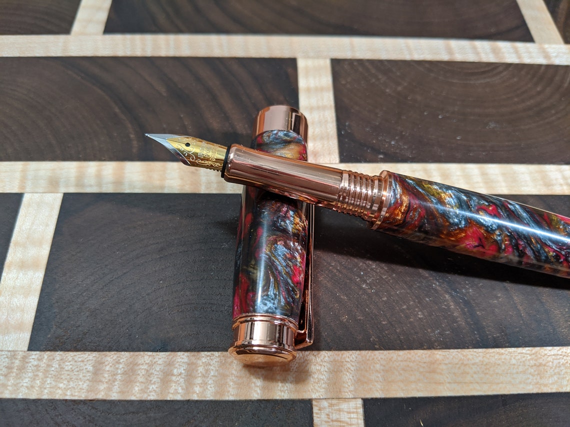 Custom Copper and Resin Handmade Fountain Pen Etsy