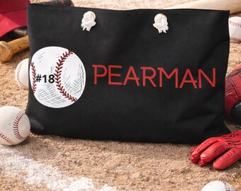 Bolsa de béisbol personalizada / Bolsa deportiva con nombre personalizado / Bolsa para mamá de béisbol / Regalo de equipo / Bolsa de lona con asa de cuerda