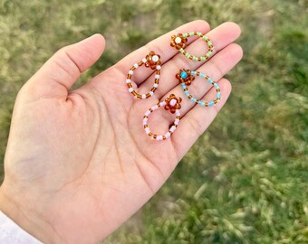 Seed Bead Floral Rings | Stretchy Beaded Rings | Ring Stack | Custom Color Rings | Summer Jewelry | Party Favors