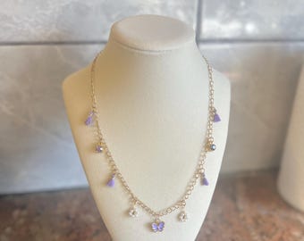 SAGE - Lavender Charm Necklace: Gold Chain Boho Jewelry