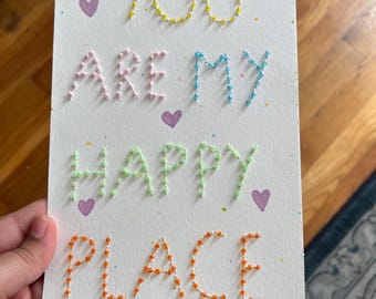 Handmade Beaded Card: You Are My Happy Place Keepsake | Father’s Day Cards