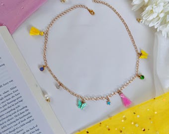 Pastel Charm Necklace: Whimsical COTTON CANDY Colors