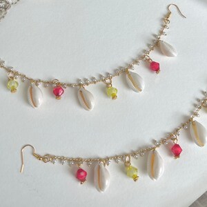 Kundan Jhumka Ear Chain: Cowrie Shell Sahara, Bohemian Ethnic Jewelry