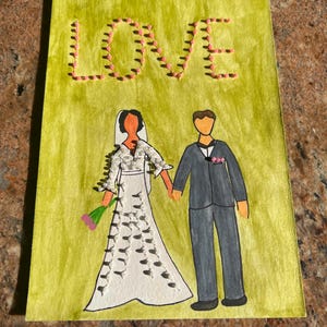 Handmade couple card, Single-sided card, Anniversary gifts, gifts for couple, wedding gifts, gifts, birthday gifts, couples